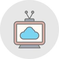 Television Line Filled Light Icon vector