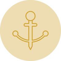 Anchor Line Yellow Circle Icon vector