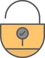 Lock Line Filled Light Icon vector
