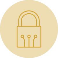 Padlock Line Yellow Circle Icon vector