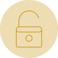 Open Lock Line Yellow Circle Icon vector