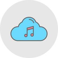 Cloud Line Filled Light Icon vector