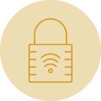 Padlock Line Yellow Circle Icon vector