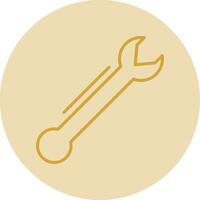 Lug Wrench Line Yellow Circle Icon vector