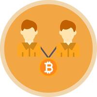 Bitcoin Trading Flat Multi Circle Icon vector