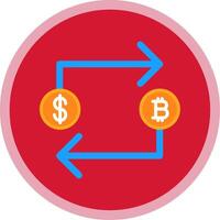 Bitcoin Exchange Flat Multi Circle Icon vector
