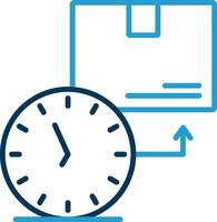 On Time Deliveries Line Blue Two Color Icon vector