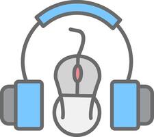 Headset Line Filled Light Icon vector