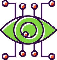 Eye Recognition filled Design Icon vector