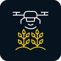 Agricultural Drones Line Red Circle Icon vector