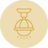 Lamp Line Yellow Circle Icon vector