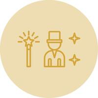 Magician Line Yellow Circle Icon vector