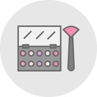 Eyeshadow Line Filled Light Icon vector
