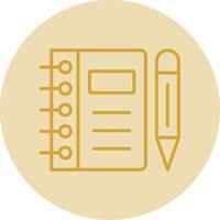 Notebook Line Yellow Circle Icon vector