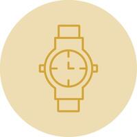reloj línea amarillo circulo icono vector