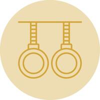 Gymnastics Line Yellow Circle Icon vector