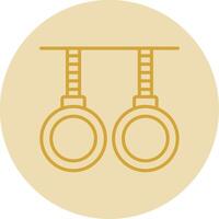 Gymnastics Line Yellow Circle Icon vector