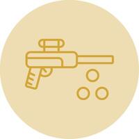 Paintbal Line Yellow Circle Icon vector