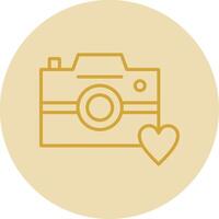 Photo Camera Line Yellow Circle Icon vector