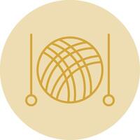 Knitting Line Yellow Circle Icon vector