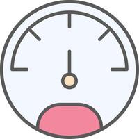 Speedo Meter Line Filled Light Icon vector