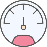 Speedo Meter Line Filled Light Icon vector