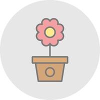 Flower Pot Line Filled Light Icon vector