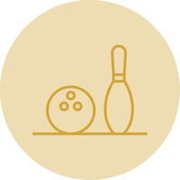 Bowling Line Yellow Circle Icon vector