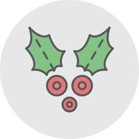 Holly Line Filled Light Icon vector