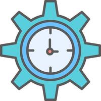 Time Manage Line Filled Light Icon vector