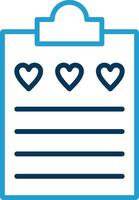 Wish List Line Blue Two Color Icon vector