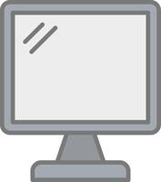 Monitor Screen Line Filled Light Icon vector