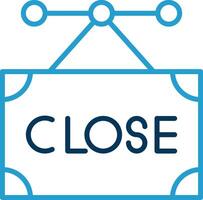 Close Line Blue Two Color Icon vector