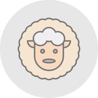 Sheep Line Filled Light Icon vector