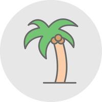 palma árbol línea lleno ligero icono vector