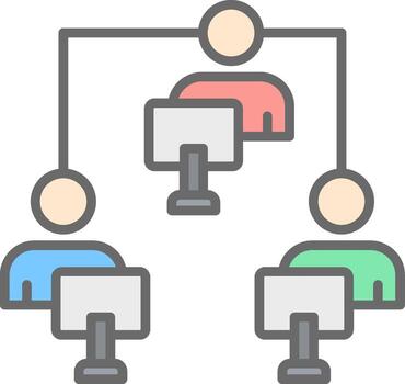 red usuario línea lleno ligero icono vector