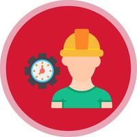 Worker Mask Flat Multi Circle Icon vector