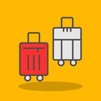 Suitcases Filled Shadow Icon vector