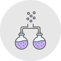 Flasks Line Filled Light Icon vector