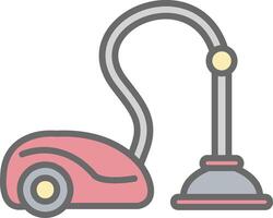 Vacuum Cleaner Line Filled Light Icon vector