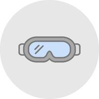 Goggles Line Filled Light Icon vector