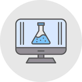 Computer Line Filled Light Icon vector