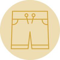 Shorts Line Yellow Circle Icon vector