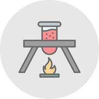 Flask Line Filled Light Icon vector