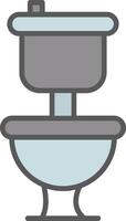 Toilet Line Filled Light Icon vector