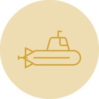 submarino línea amarillo circulo icono vector