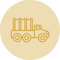 Truck Line Yellow Circle Icon vector