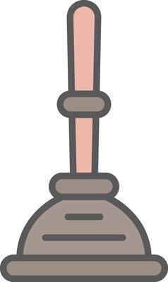 Plunger Line Filled Light Icon