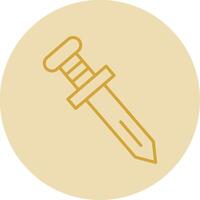 Knife Line Yellow Circle Icon vector