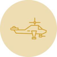 Heliciopter Line Yellow Circle Icon vector